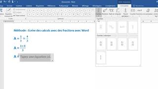 Tuto Ecrire des fractions avec Word [upl. by Fairbanks]