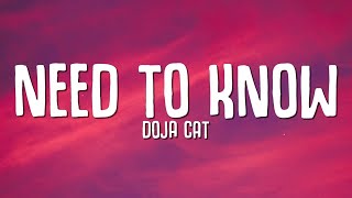 Doja Cat  Need To Know Lyrics [upl. by Notfa639]