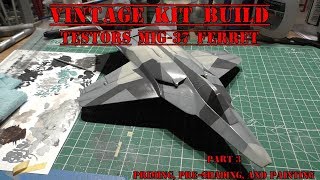 Vintage Kit Build  Testors MiG37 Ferret  Part 3  Priming Preshading and Painting [upl. by Eppesuig952]