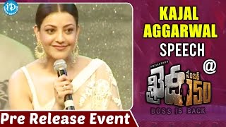 Actress Kajal Aggarwal Speech  Khaidi No 150 Pre Release Event  Chiranjeevi VV Vinayak [upl. by Tterrag]