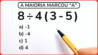 5 QUESTÕES DE MATEMÁTICA BÁSICA  GRAU 1 [upl. by Haleak]