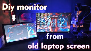 Build DIY Monitor from Old Laptop Screen diyMonitor diylaptopscreen [upl. by Arata]