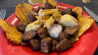 Carne Frita Meal Traditional Puerto Rican Recipe [upl. by Erminie]