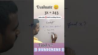 Evaluate 3x243 Find x shortsvideo shorts ssc sscdream khansir khansirmotivation trending [upl. by Moyna]