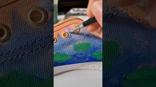 Painting Custom Shoes Water Lilies by Monet diy [upl. by Ahsahs]