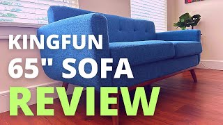 Kingfun Tbfit 65quot W Love Seat Sofa Review  Blue Mid Century Modern Sofa Mid Century Modern Loveseat [upl. by Arhna420]