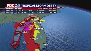 Live tracker Tropical Storm Debby expected to become hurricane before Florida landfall [upl. by Kara-Lynn]