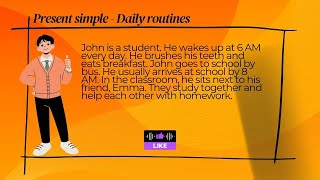 Jhons Routine PRESENTE SIMPLE Aprende inglés a través de historias [upl. by Eliath938]