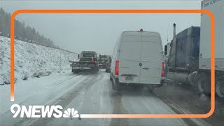 Snow makes for difficult travel in Colorados mountains [upl. by Terrie729]