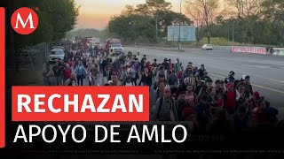 La caravana migrante en Chiapas rechaza el programa de AMLO [upl. by Loralyn50]