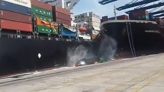 Accidente del portacontenedores Tolten de CSAV en Pakistán [upl. by Margarete928]