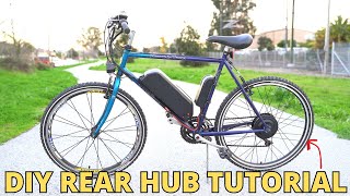 DIY CHEAP 200 eBike REAR HUB Conversion Tutorial  Bafang 500W 48V 26quot [upl. by Dietsche614]