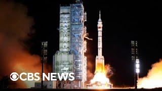 China sends three astronauts to its Tiangong space station [upl. by Sonstrom]