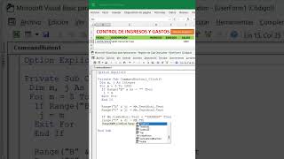 Macro para crear un control de ingresos y egresos en Excel vba excelmacros vbamacros tutorial [upl. by Suraved]