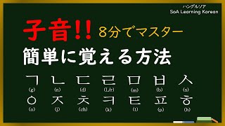 【韓国語のハングル子音】8分で終わる基本子音！これでマスター！v12 筆記バージョン [upl. by Fleming432]