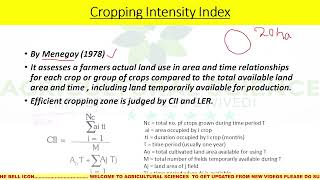 What is Multiple cropping index and Cropping intensity index Assessment of agronomic interactions [upl. by Pastelki]