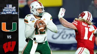 Miami vs Wisconsin Pinstripe Bowl Highlights 2018 [upl. by Nnor]