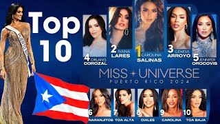 Top 10 Miss Universe Puerto Rico 2024 Favoritas [upl. by Iidnarb]