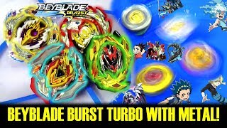 MOD The First Ever METAL Beyblade Burst Turbo Beyblades Valtryek V4 Achilles Forneus Luinor [upl. by Nybor888]