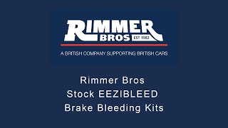 Rimmer Bros Stock EEZIBLEED Brake Bleeding Kits [upl. by Virgel]