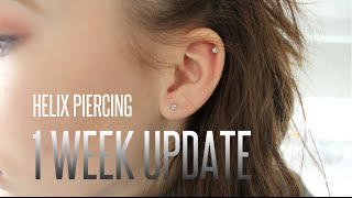 Helix Piercing 1 Week Update [upl. by Annayoj]