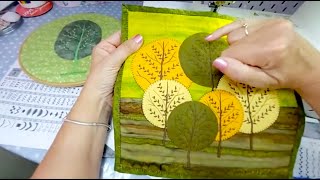 Janome Stitch Club UK  Leafy Cards from Scraps [upl. by Larrie332]