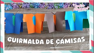 Guirnalda de Camisas de papel  Decoración Facil y Bonita [upl. by Valeta349]