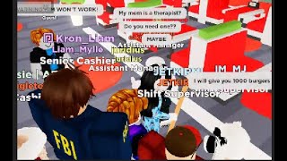 Roblox bypassing chat filter at Resturant roleplay they got mad 13 [upl. by Osnofledi189]