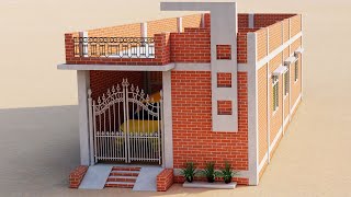 18x40 3 Bedroom Car Parking House Planपिलर के साथ तीन कमरे सुन्दर घर3 bedroom Village House [upl. by Bret]