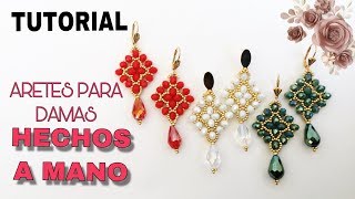 TUTORIAL DE ARETES DE BISUTERÍA PARA DAMAS HECHOS A MANO FÁCIL DE HACER PASO PASO [upl. by Wilek]