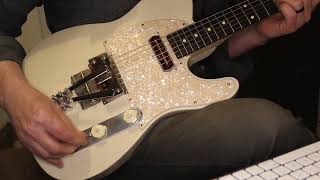 Waterslide Guitar TStyle Coodercaster White Lollar Lap Steel  CC Pickups wCertano B amp G bender [upl. by Casavant758]