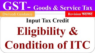 L1  Input Tax Credit  Taxation  Nishant Kumar  Unacademy CA [upl. by Nabal]