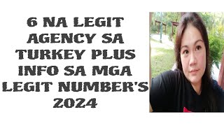 6 NA LEGIT AGENCY PAPUNTANG TURKEY BILANG NANNY 2024 PLUS INFO SA MGA WHATSAPP NUMBERS [upl. by Obla]