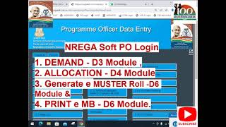 mgnrega PO Login Demand Allocation e Muster amp Print e MB full Process kishoretechvision [upl. by Eegnat]