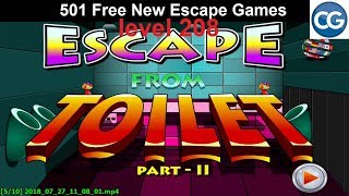 Walkthrough 501 Free New Escape Games level 208  Escape from toilet part II  Complete Game [upl. by Nilyad]