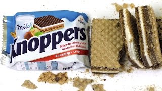 Knoppers Waffle Milk Cream Hazelnut Taste Breakfast [upl. by Vivian546]