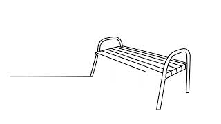 animation continuous drawing of a bench with one line linear video [upl. by Rizzo]