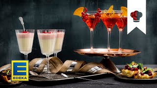 Silvester Snacks Rezept  Negroni Rote Bete Crostinis und Champagner Mousse  EDEKA [upl. by Mackler]