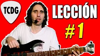 Como tocar guitarra eléctrica para principiantes Lección 1 Fácil y Rápido TCDG [upl. by Hairehcaz]