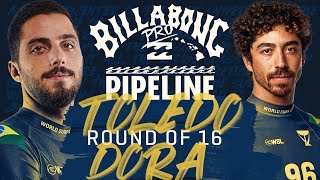 Filipe Toledo vs Yago Dora  Billabong Pro Pipeline  Round of 16 Heat Replay [upl. by Vivyanne]