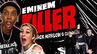 FIRST TIME HEARING Eminem  Killer Remix Official Audio ft Jack Harlow Cordae REACTION  YO🤯 [upl. by Christabel]