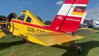 LöschflugzeugBetankung  INTERFLUG PZL106 Kruk durch die Feuerwehr [upl. by Klos873]