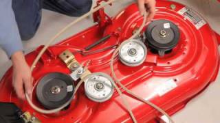 How to change the deck belt  TroyBilt riding lawn mower [upl. by Barbette438]