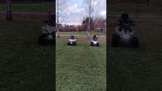 110cc vs 50cc kid atv music atv drive kids [upl. by Atilek]