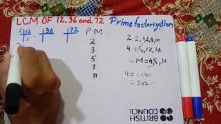 lcm of 12 36 72 by prime factorization method  concepts and steps [upl. by Clarine]