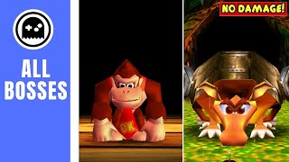 Donkey Kong 64 N64  All Bosses  No Damage [upl. by Dannon]