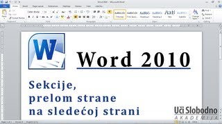 Word 2010  Sekcije prelom strane na sledećoj strani [upl. by Ssor]