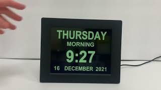 Vision Australia Product Demonstration 8 inch digital calendar day clock [upl. by Zysk]