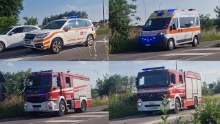 INFORTUNIO SUL LAVORO ARRIVO ALFA LEGNANOAMBULANZA AZZBSTAPS VVF INVERUNOAPS VVF LEGNANO [upl. by Milman]