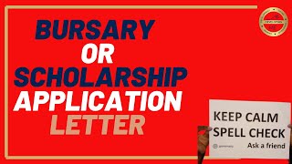 Bursary scholarship application letter [upl. by Nelon]